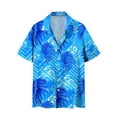 thumbnail image 7 of Men's Hawaiian Shirt Funky Blue Beach Printed Tropical Beach Shirt Casual Button Down Short Sleeve Floral Shirts Tops, 7 of 7