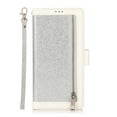 thumbnail image 2 of Feishell Sparkle Case For Samsung Note 10 Plus, Women Wallet with Card Holder, Glitter Bling Flip PU Leather Magnetic Kickstand Zipper Purse Case Wrist Strap for Samsung Galaxy Note 10 Plus, silver, 2 of 7