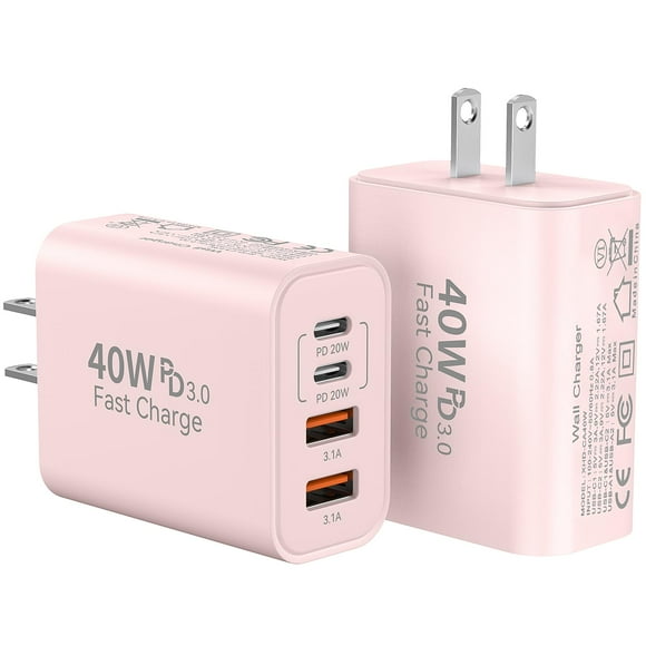 Cargador rápido USB C Block Vilive de 40 W y 4 puertos para iPhone 17