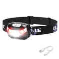 thumbnail image 1 of Lepro Linterna frontal LED recargable – Lámpara frontal superbrillante con 5 modos para equipos esenciales de camping y senderismo, linterna frontal impermeable IPX4 con luz roja, cable USB incluido, 1 of 5