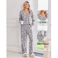 thumbnail image 4 of Ekouaer Womens 2 Pack Pajama Sets Long Sleeve Leopard Top with Pants Pjs Black Sleepwear Soft Lounge Sets, 4 of 6