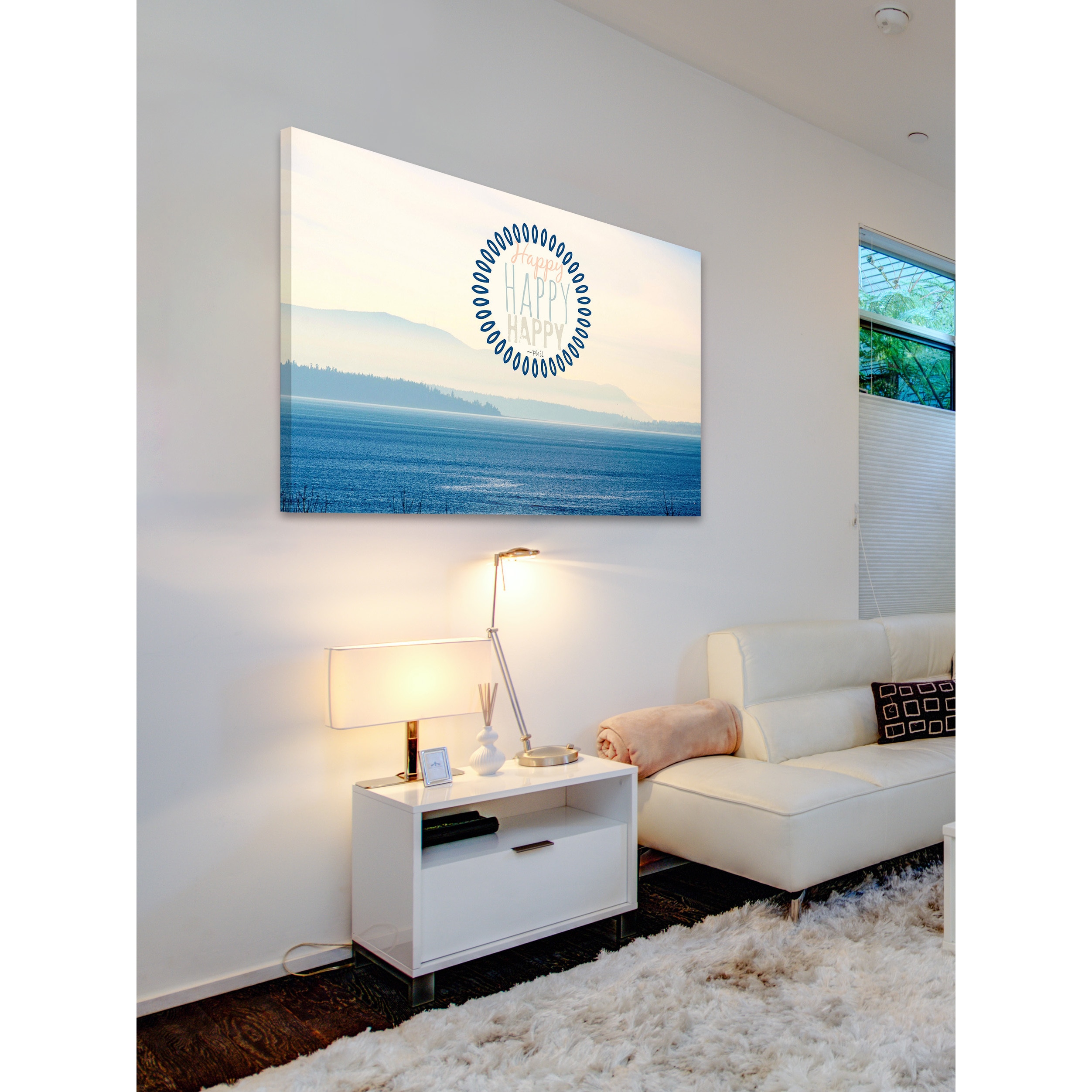 "Happy Text" Painting Print on Wrapped Canvas