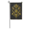 thumbnail image 1 of NUDECOR Abstract Sacred Geometry Symbol Golden Magic Geometric Gold on Dark Garden Flag Decorative Flag House Banner 28x40 inch, 1 of 2