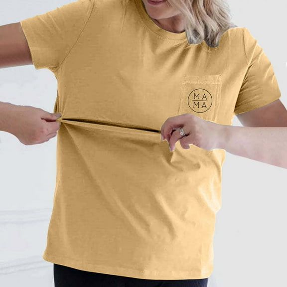 Women's Maternity Nursing T-Shirts with Zipper and Pocket Comfortable Breastfeeding Tops for Postpartum and Pregnancy