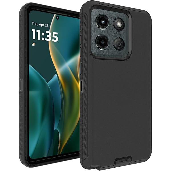 wonima11 for Moto G Stylus 5G 2025 Case, 16ft Drop Protection, with Dustproof Port Cover, 3-Layer Heavy Duty Shockproof Phone Case for Motorola Moto G Stylus 5G(2025), Black