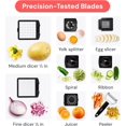 thumbnail image 4 of - Picador de verduras y piralizador - Picador de alimentos con contenedor, rebanador de frutas, utensilios de cocina y accorios, eial para el hogar (9 en 1, negro), 4 of 5