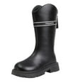 thumbnail image 2 of NAISIBABY Girls Knee High Boots, Wide Calf Lug Sole Back Zipper Fall Winter Fashion Princess Boots Black 2(Big Kids), 2 of 9