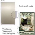 thumbnail image 3 of Letrero de metal con frase divertida para baño, diseño vintage de gato negro, "Lávate las patas", para baño, cocina, cafetería, decoración de pared, 20 x 30 cm, 3 of 7