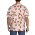 thumbnail image 3 of Hirioo Strawberry And Flowers for Men's Cuban Collar Short Sleeve Shirt Button Down Shirt Beach Summer Shirts Wedding Vacation Shirts-4X-Large, 3 of 5