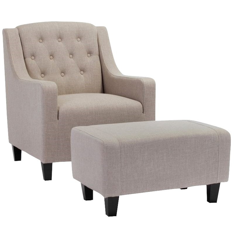Noble House Rodrigo Club Chair And Ottoman In Beige Com Noble House Rodrigo Club Chair And, Beige Club Chair With Ottoman