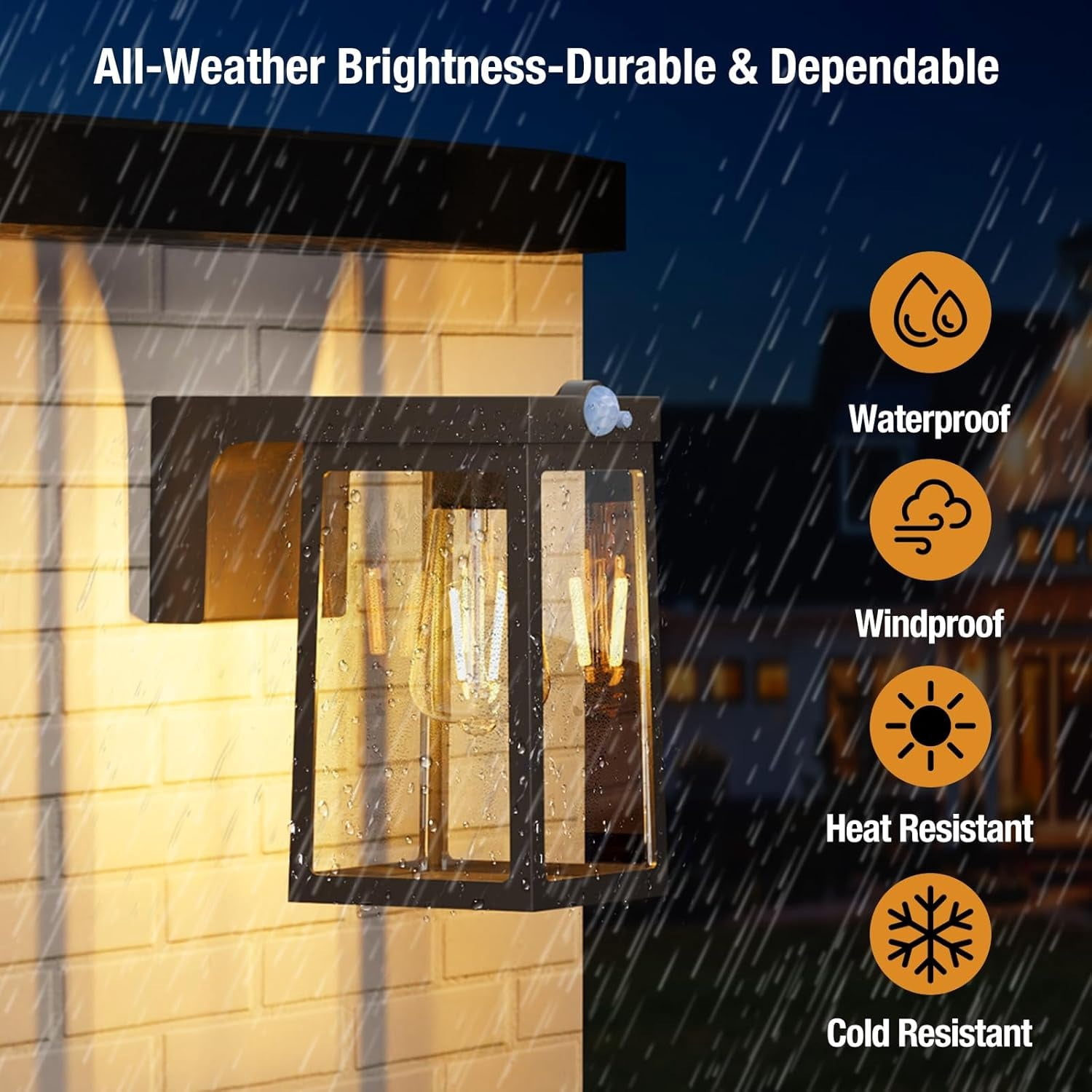 2 pack Solar Wall Lights Outdoor with Motion Sensor, Dusk to Dawn Exterior Wall Lighting Fixtures Waterproof, LED Patio Lights Wall Sconce Outside Anti-Rust for Garage Frontdoor House, Black