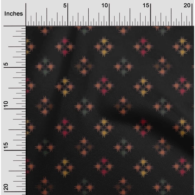 oneOone Polyester Lycra Fabric Geometric Line Ikat Fabric Prints By Yard 56 Inch Wide
