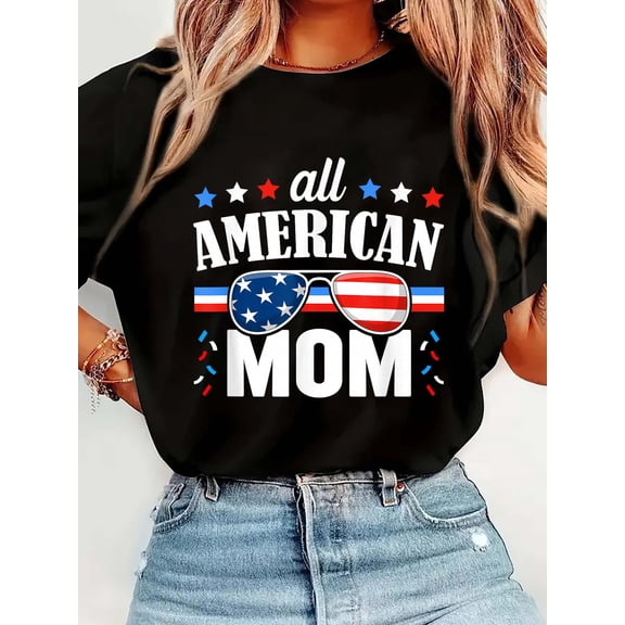 All American Mom 4th of July USA Family Matching Outfit T-Shirt