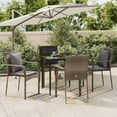 thumbnail image 1 of vidaXL 5 Piece Garden Dining Set with Cushions Black and Grey Poly Rattan, 1 of 5