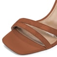 thumbnail image 4 of YDN Women Classic Wedge High Heel Square Open Toe Sandals Doubel Strap Ankle Buckle Slide Pumps Summer Dressy Shoes Size 14 Brown, 4 of 4