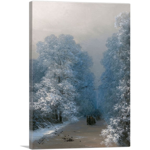 ARTCANVAS Winter Landscape 1876 Canvas Art Print by Ivan Aivazovsky - Size: 26" x 18" (0.75" Deep)