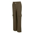 thumbnail image 5 of Clearance! Women's Mid Waist Three Pocket Long Pants Casual Workwear Cargo Trousers Green S Size, 5 of 6