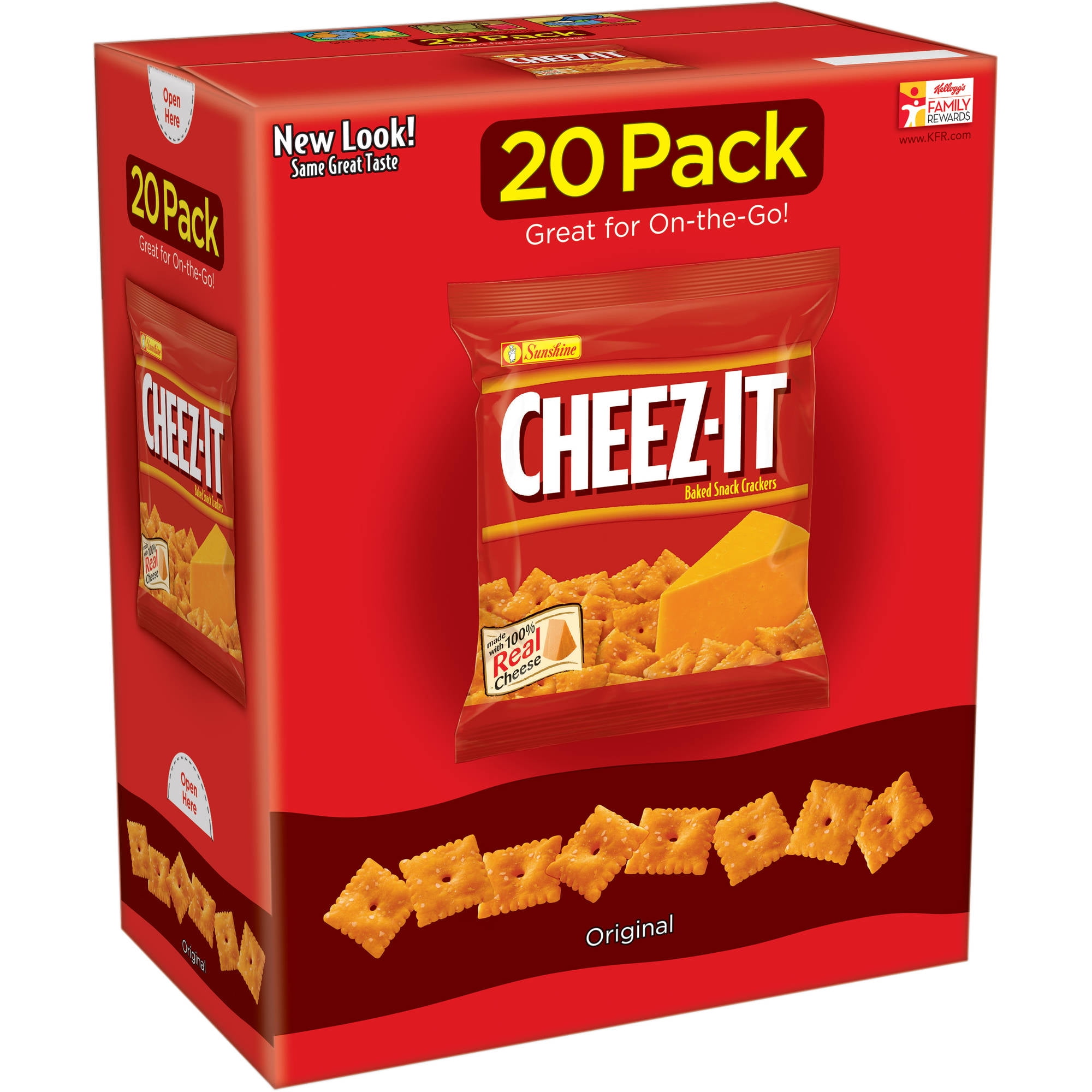 Cheez-It Baked Snack Crackers Original 20 PK, 1.0 OZ by Kellogg Company