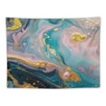 thumbnail image 5 of Nawypu Liquid with Marbled Blue and Pink Marble Gold Rose Pink Golden Acrylic Art Blue Art Nature Home Decorations for Living Room Bedroom Dorm Decor, 5 of 6