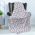 thumbnail image 4 of Lighthouse Soft Flannel Fleece Blanket, Animal Pattern Octopus Whale Starfish Shellfish Abstract Marine Illustration, Cozy Plush for Indoor and Outdoor Use, 50" x 60", Blue Red White, by Ambesonne, 4 of 5