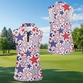 thumbnail image 5 of Jeiento Matching Golf Shirts for Couples Men's Zipper Shirts for Work Business Sport Patriotic Star Design Casual Breathable Sleeveless Tennis Shirt for Women, Women's XS, 5 of 7