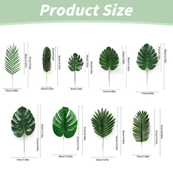 Kingtowag Indoor Plants Clearance, Monstera Leaf Artificial Plant, Medium Size with Stem for Home Personalized Bathroom Decor