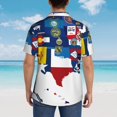 thumbnail image 4 of Fuzoiu The Map Of United States Print Hawaiian Shirt for Men, Summer Beach Casual Short Sleeve Button Down Shirts, Men’s Beach Summer Shirts with Pocket,XX-Large, 4 of 7
