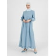 thumbnail image 3 of Blue - Crew neck - Unlined - Modest Dress - Benin, 3 of 5