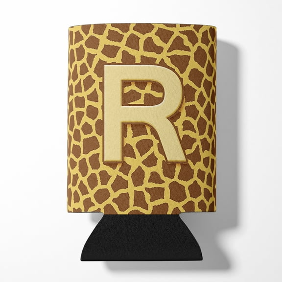 Letter R Initial Monogram - Giraffe Can or Bottle Hugger