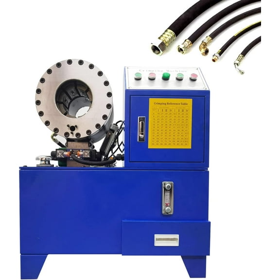 PreAsion Hose Crimper High Pressure Hydraulic Hose Crimping Machine with 10 sets of Dies Tube Shrinking Machine 220V
