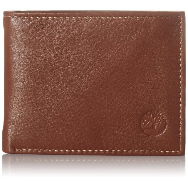 Cartera Timberland Wellington de piel con doble pliegue RFID, color coñac