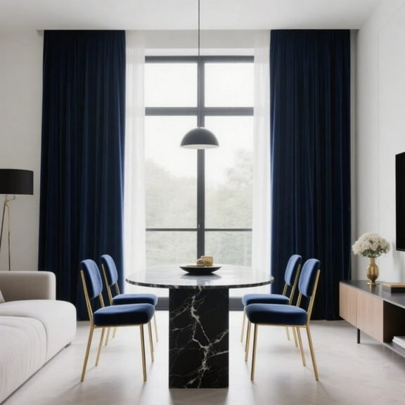 SMILETIME Back Tab Curtains, 2-Panel Set Rod Pocket & Pinch Pleat Design Light-Filtering & Thermal Insulation Ideal for Living Room, Bedroom & Office Windows