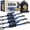 Blue Strap, variant on Strapinno Retractable Ratchet Straps 1 in x10ft, with Rubber-Coated Handles, S-Hooks, Secure Cargo Tie-Downs for Motorcycles, Bikes & Daily Use, Breaking Strength -1,500LBS/680KG (4 PK, Blue)