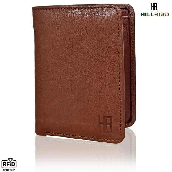 RFID Leather Wallets for Men Slim Bi-fold Genuine Wallet with ID Windows & Card Holder (BOOK-T-4001)