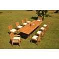 thumbnail image 6 of Grade-A Teak Dining Set: 10 Seater 11 Pc: 118 Mas Rectangle Table And 10 Maldives Chairs (2 Arm & 8 Armless Chairs) Outdoor WholesaleTeak #51ML2511, 6 of 6