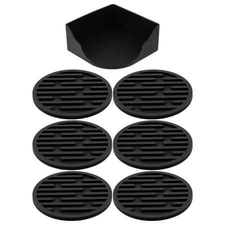 

NUOLUX 1Set Supple Thickened Silicone Coasters Heat-resistant Round Tea Cup Mats