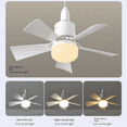 thumbnail image 2 of Socket Fan Light Small Ceiling Fan with Light and Remote, Screw in Ceiling Fan Light for E27 Base, for Bedroom Kitchen, 2 of 7