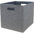 thumbnail image 2 of Better Homes & Gardens Fabric Cube Storage Bins (12.75" x 12.75"), Gray, 2 Pack, 2 of 5