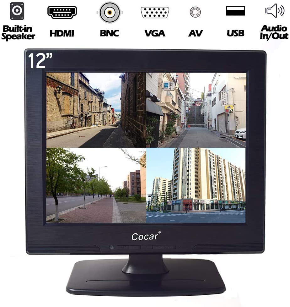 Cocar Security Monitor BNC/VGA/HDMI/Audio in Out 17 inch Security Monitor Screen LCD CCTV Display for Home Security Systems Surveillance Camera STB PC 1280x1024 Vesa Wall Mount Built-in Speaker 