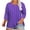 Purple, variant on New Arrival BeiFu 3/4 Length Sleeve Womens Tops 100% Cotton Shirts Women Womens Tops Summer Casual Women Blouses Cotton V Neck Spring Tops For Women