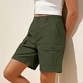 thumbnail image 7 of JGGSPWM Women's Lightweight Hiking Cargo Shorts for Running Athletic Camping Travel Golf Shorts Solid Color Workwear with Pockets Green M, 7 of 7