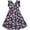 Purple, variant on Girls Dress Turn-down Collar Button Front Flower Print 4