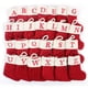 thumbnail image 4 of Christmas Socks Red Snowflake Alphabet Knitting Stocking Christmas Tree Pendant, 4 of 4