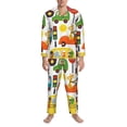 thumbnail image 4 of Kll Transports With Animals Sleepwear Mens Flannel Pajamas,Long Cotton Pj Set, 4 of 9