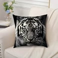 thumbnail image 6 of Lilixerw Tiger Animal Print Linen Pillow Cover 18x18 Inch,with Zipper,Animal Decorative Cushion Cover for Sofa Living Room Bed,Black, 6 of 6