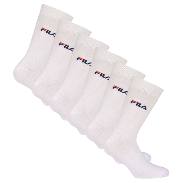 FILA Calcetines unisex, pack de 6 - calcetines, street, lifesyle, sport (2x 3 pares) Blanco 43-46