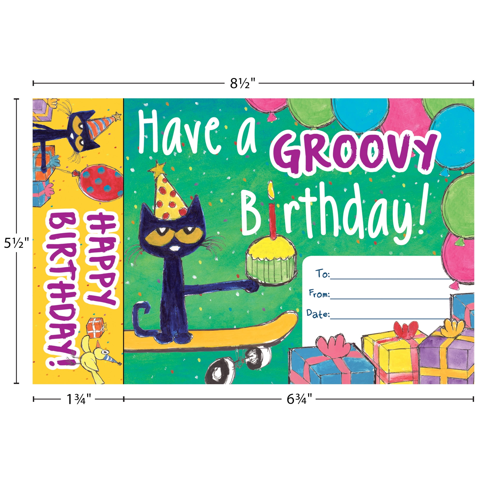 Edupress Pete the Cat Groovy Birthday Bookmark Awards, 30 Per Pack, 3 Packs