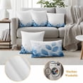 thumbnail image 6 of Blue Leaf Pillow Covers 2 Pack Watercolor Eucalyptus Leaves Pillowcase Waterproof Outdoor Throw Pillow Cover for Patio Garden Square Cushion 18”x18”, 6 of 9
