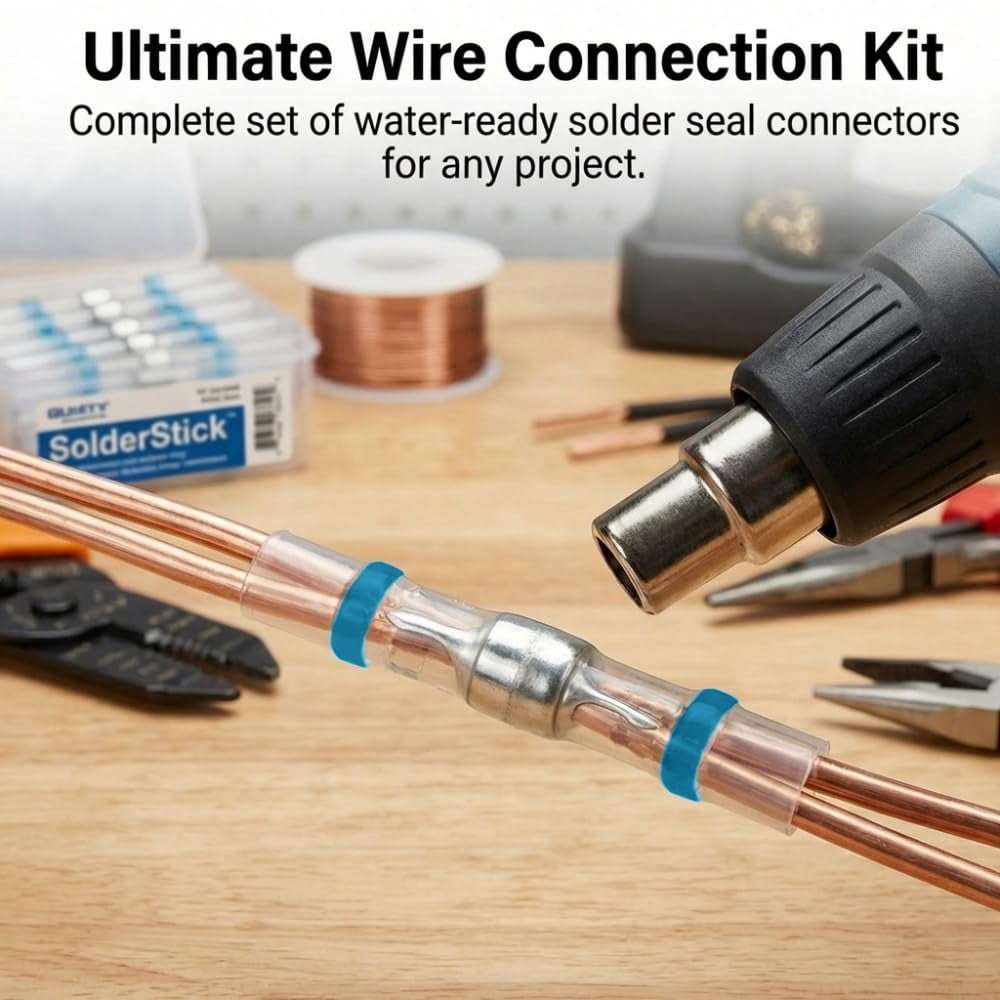 Waterproof Solder Seal Wire Connectors Kit, Electrical Insulated Wire Splice Heat Shrink Wire Connectors with 4 Gauges (12-10, 16-14, 22-18, 26-24 Awg) (250 Pcs)