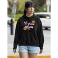 thumbnail image 2 of Virginia Waves Hippie Flowers Hoodie Women -Image by Shutterstock, Female Large, 2 of 4